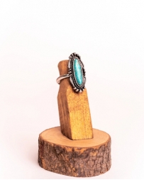 West & Co.® Ladies' Burnished Silver/Turquoise Ring