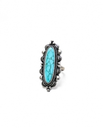 West & Co.® Ladies' Elongated Turquoise Ring