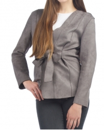 Just 1 Time® Ladies' Tie Front Suede Blazer