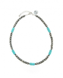 West & Co.® Ladies' Navajo Pearl & Turq Choker