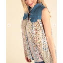 P.S. Kate® Ladies' Denim/Floral Sleeveless Top
