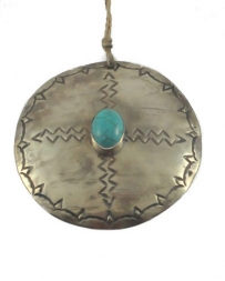J. Alexander Rustic Silver® Round Ornament W/Turquoise