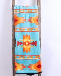 Western Trading Blanket® Kids' Aztec Plush Blanket-Turquoise