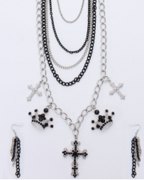 Ladies' Cross & Crown Chain Jewelry Set