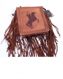 American Darling Ladies' Rearing Cowboy Fringe Purse