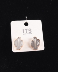 Just 1 Time® Ladies' 2 Tone Cactus Stud Earrings