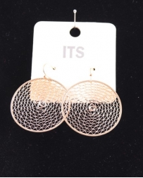 Just 1 Time® Ladies' Gold Web Circle Earrings