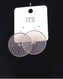 Just 1 Time® Ladies' Silver Web Circle Earrings
