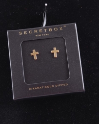 Just 1 Time® Ladies' Boxed Gold Cross Earrings