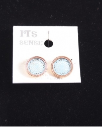 Just 1 Time® Ladies' Blue Gold Filigree Stud