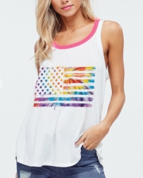 Ladies' Tie Dye Flag Tank