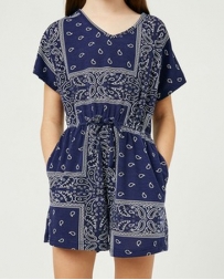 Girls' Printed Pocket Knit Romper