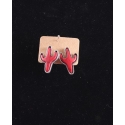 Just 1 Time® Ladies' Red Stone Cactus Stud Earrings