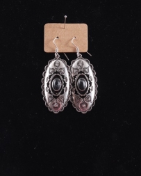 Just 1 Time® Ladies' Oval Conch Black Stone Dangle