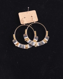 Just 1 Time® Ladies' Gold And Grey Beaded Hoops