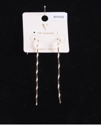 Just 1 Time® Ladies' Long Gold Twist Earring