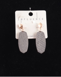 Just 1 Time® Ladies' Grey Wood Chip Earrings