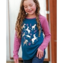 Cruel® Girls' Multi Horse LS Top