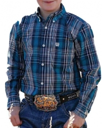 Cinch® Boys' LS Plaid Button Down Shirt