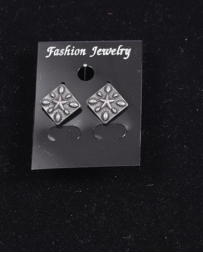 Just 1 Time® Ladies' Small Pewter Stamped Star Stud