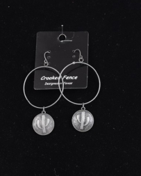 Just 1 Time® Ladies' Sm Silver Cactus Coin Earring