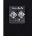 Just 1 Time® Ladies' Pewter Stamped Star Stud