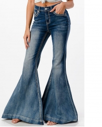 Grace in LA Ladies' Hi Waist Flare Jeans