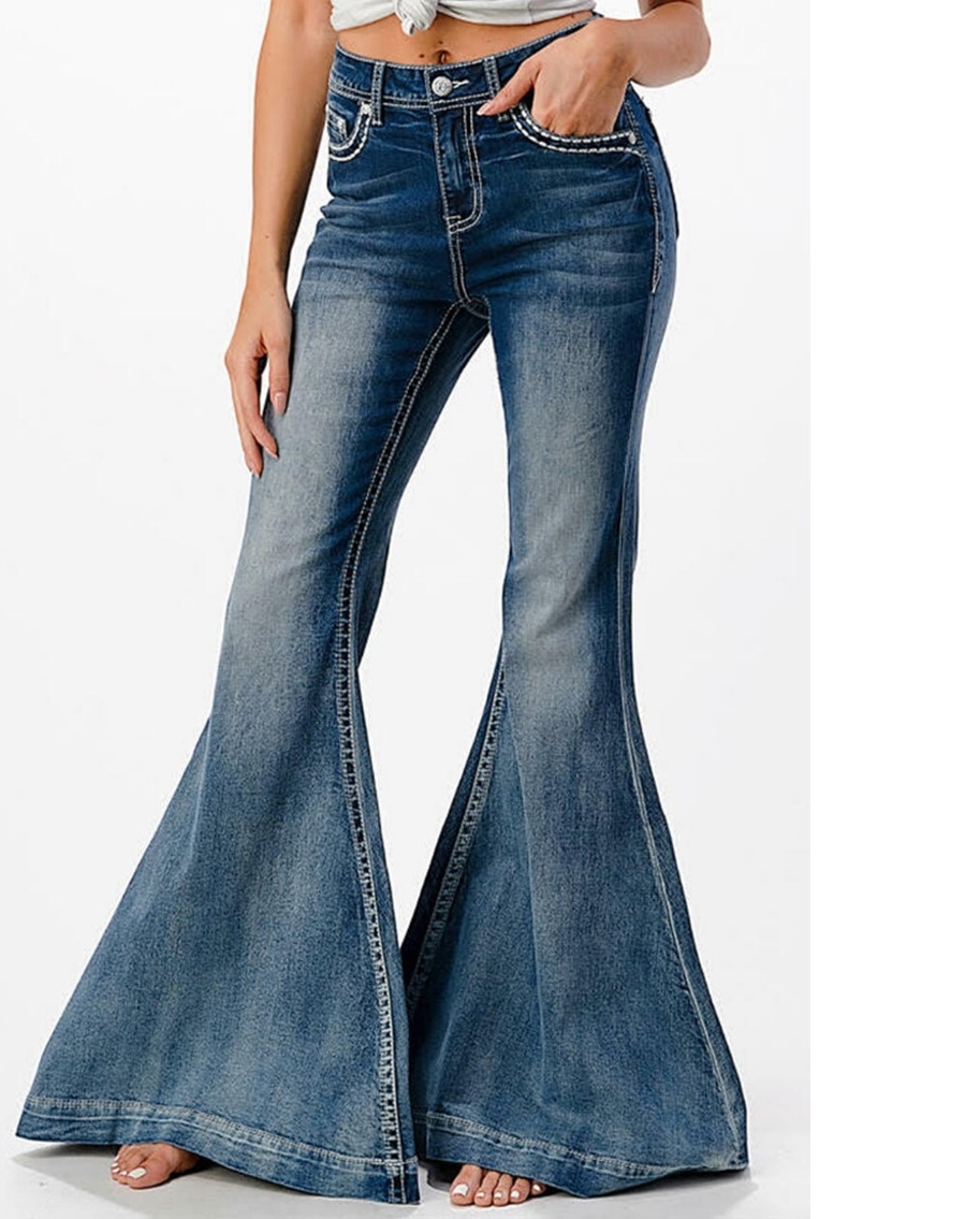 Grace in LA Ladies' Hi Waist Flare Jeans - Fort Brands