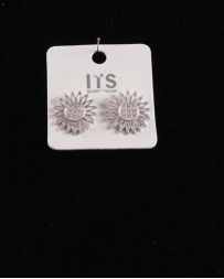 Just 1 Time® Ladies' Silver Sunflower Earrings