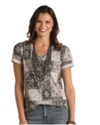 Panhandle® Ladies' Bandana Print V-Neck Tee