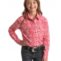 Rock and Roll Cowgirl® Girls' Heart Print Snap Shirt