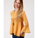 Roper® Ladies' Yellow Bell Sleeve Blouse