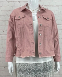 Pine Apparel® Ladies' Frayed Denim Jacket - Plus