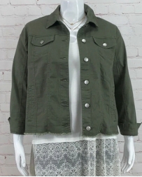 Pine Apparel® Ladies' Frayed Denim Jacket - Plus