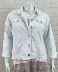 Pine Apparel® Ladies' Frayed Denim Jacket - Plus