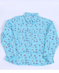 Panhandle® Girls' Horseshoe Print Snap Shirt