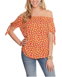 Wrangler Retro® Ladies' Off Shoulder Tie Sleeve Top