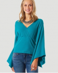 Wrangler® Ladies' Surplice Flare Sleeve Top