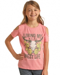 Rock and Roll Cowgirl® Girls' Cold Shoulder Tee