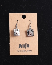 Just 1 Time® Ladies' Pewter Wolf Scene Earrings