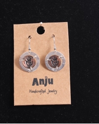 Just 1 Time® Ladies' Pewter Tribal Handprint Earrings