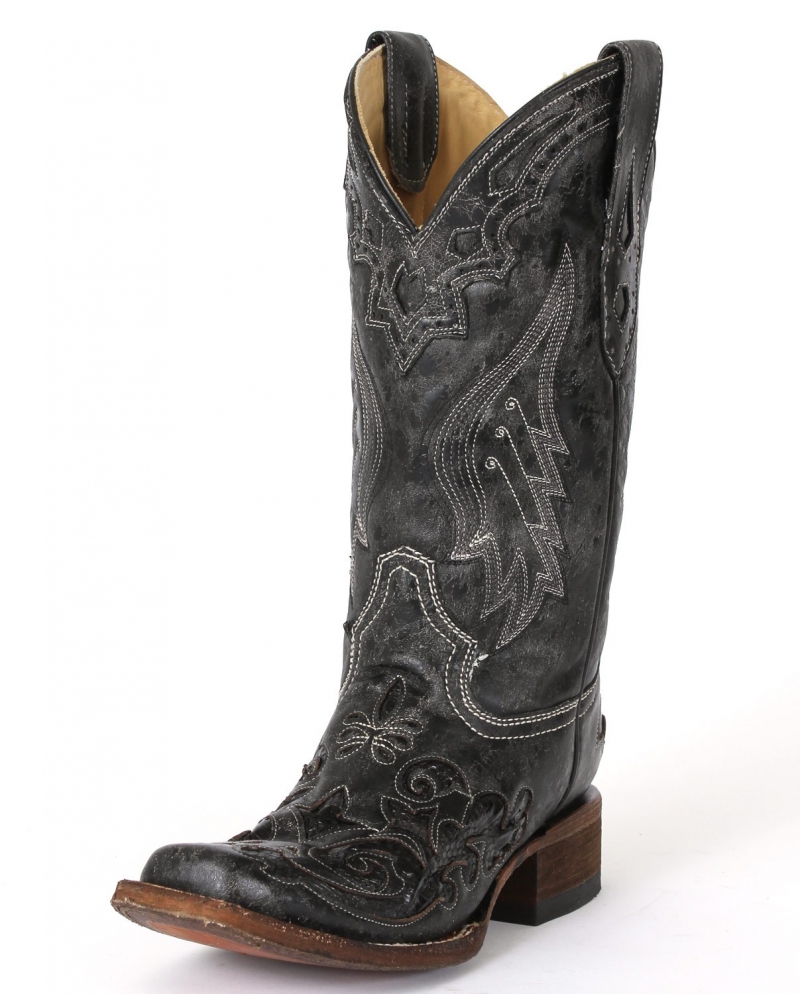 Corral Boots Ladies Black Snake Inlay Boot Fort Brands