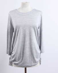 Ladies' Grey Side Tie Top