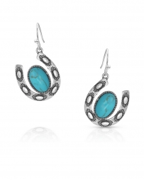 Montana Silversmiths® Ladies' Luck Turquoise Horseshoe Earrings