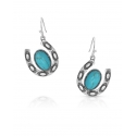 Montana Silversmiths® Ladies' Luck Turquoise Horseshoe Earrings