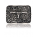 Montana Silversmiths® Antiqued Longhorn Buckle