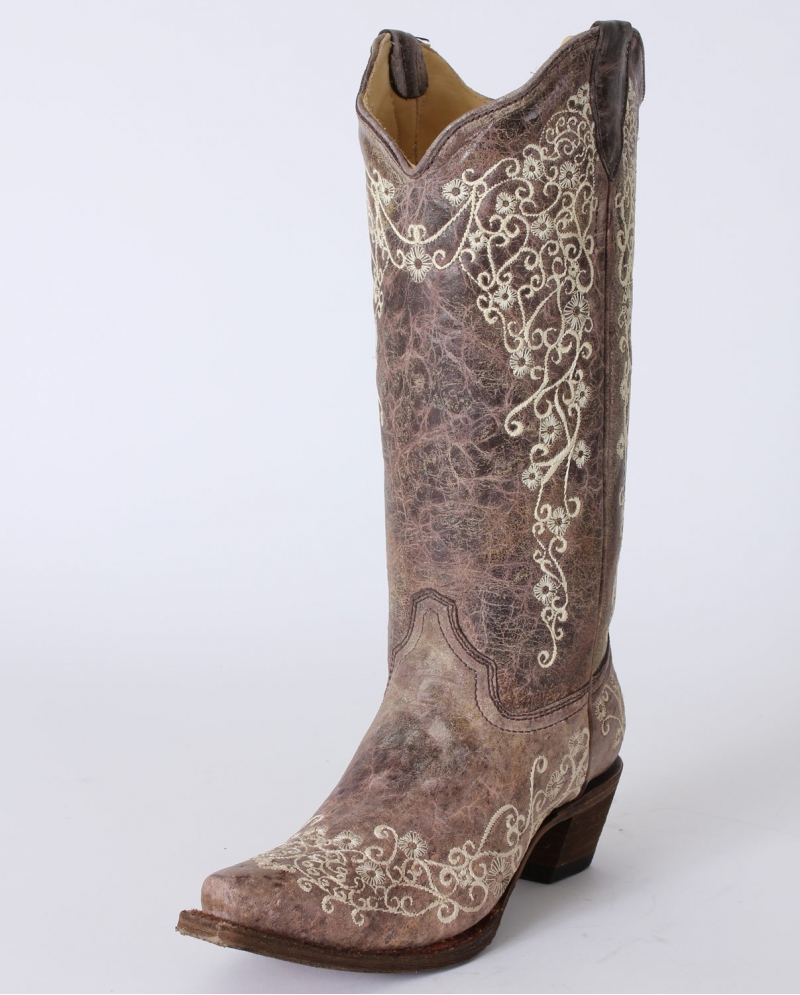 corral crater bone embroidery boot