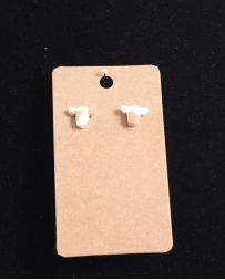 Just 1 Time® Ladies' Tan & White Cow Earrings