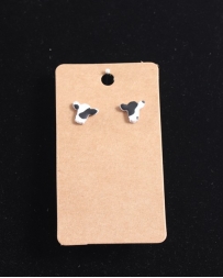 Just 1 Time® Ladies' Black & White Cow Earrings