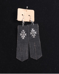 Just 1 Time® Ladies' Black Leather Earrings